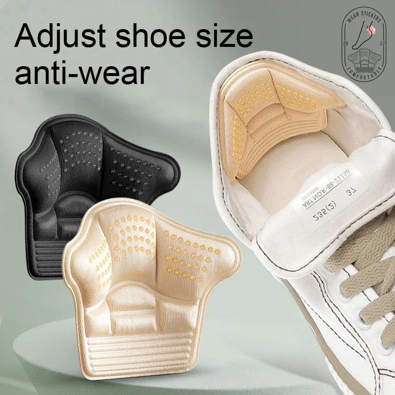 1Pair Heel Stickers Heel Protectors Sneakers Shrinking Size Insoles Anti-wear Feet Shoe Pads Adjust Size Heel Cushion Inserts