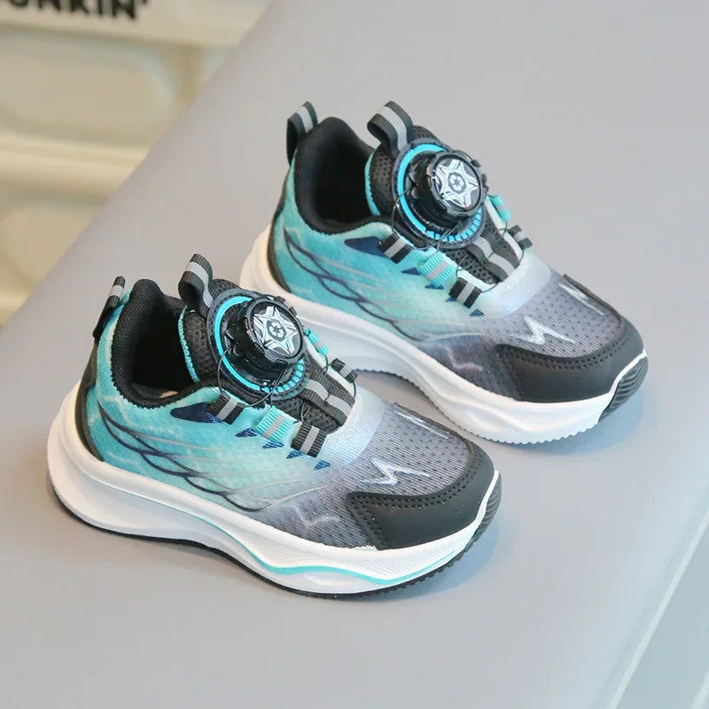 Tenis Child Shoe Casual Sneaker for Boy Kid Shoe for Girl Rotating Buttons Running Shoe for Girl Soft Sole Mesh Braeathable Shoe