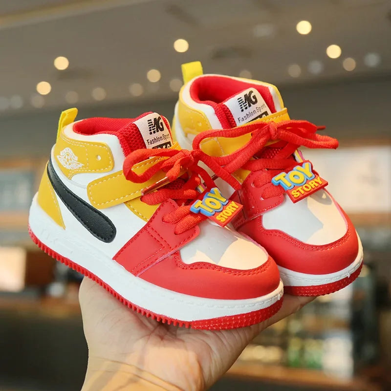 Fashion Children Sneakers Outdoor Non-Slip Boy Girl Casual Board Footwear Colorful High-top Kid Running Sports Leisure Shoes