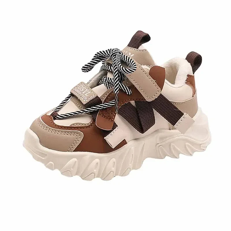 Autumn Winter Children;s Sneakers Boys Plus Cashmere Warm Sport Shoes Girls Non-slip Casual Shoes Student Shoes Toddler Shoe