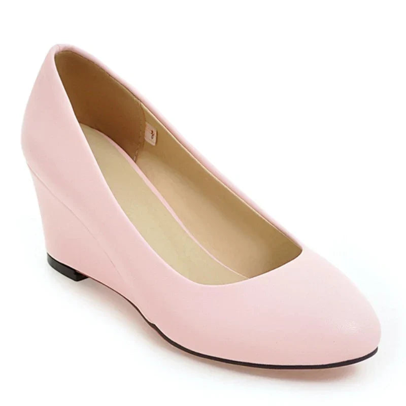 Classic Women's Wedge Heels Shoes Fashion Pink Black White Blue Wedges Party Wedding Office Shoes Ladies Dress Pumps Spring 2025