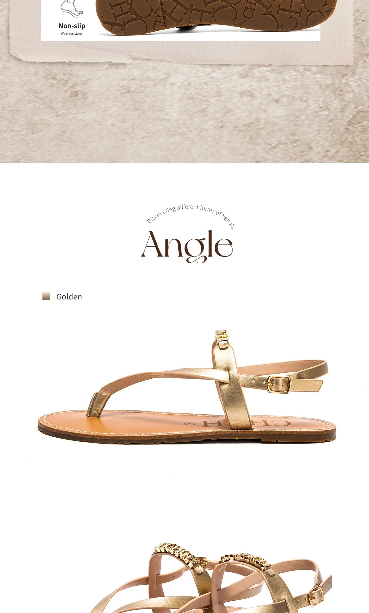 Strap Design Cool and Simple Women's Sandals Fine Workmanship Casual and Versatile Durable Women's Beach Shoes