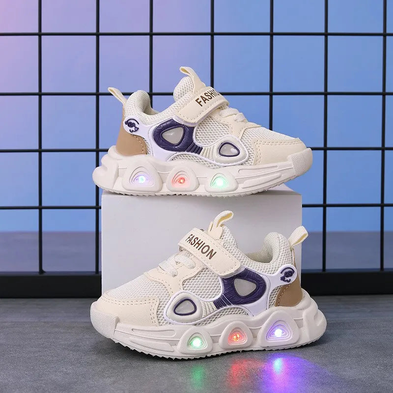 Gril Sneakers Spring New Light Up Kids Sneakers1-6y Boy Running Shoe Breathable Mesh Kid Shoes Designer Shoe Zapatillas De Mujer