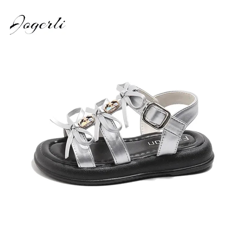 Summer Children's Princess Shoes Girls Sandals New Fashion Bow Beach Shoes Casual Slipper Size 23-36