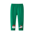 DXTON Toddler Cotton Leggings Baby Girls Pencil Pants Four Seasons Green Solid Christmas Man Applique Girls Skinny Trousers