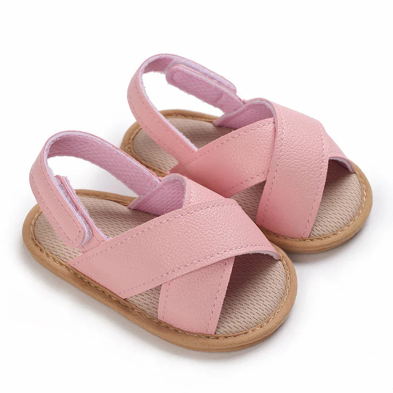 Casual Cute Solid Color Open Toe Sandals For Baby Boy Girls Breathable Lightweight Walking Shoes For Spring And Summer