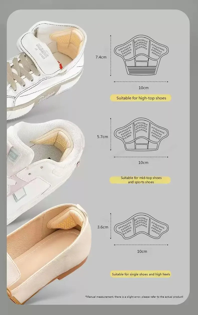 1Pair Heel Stickers Heel Protectors Sneakers Shrinking Size Insoles Anti-wear Feet Shoe Pads Adjust Size Heel Cushion Inserts