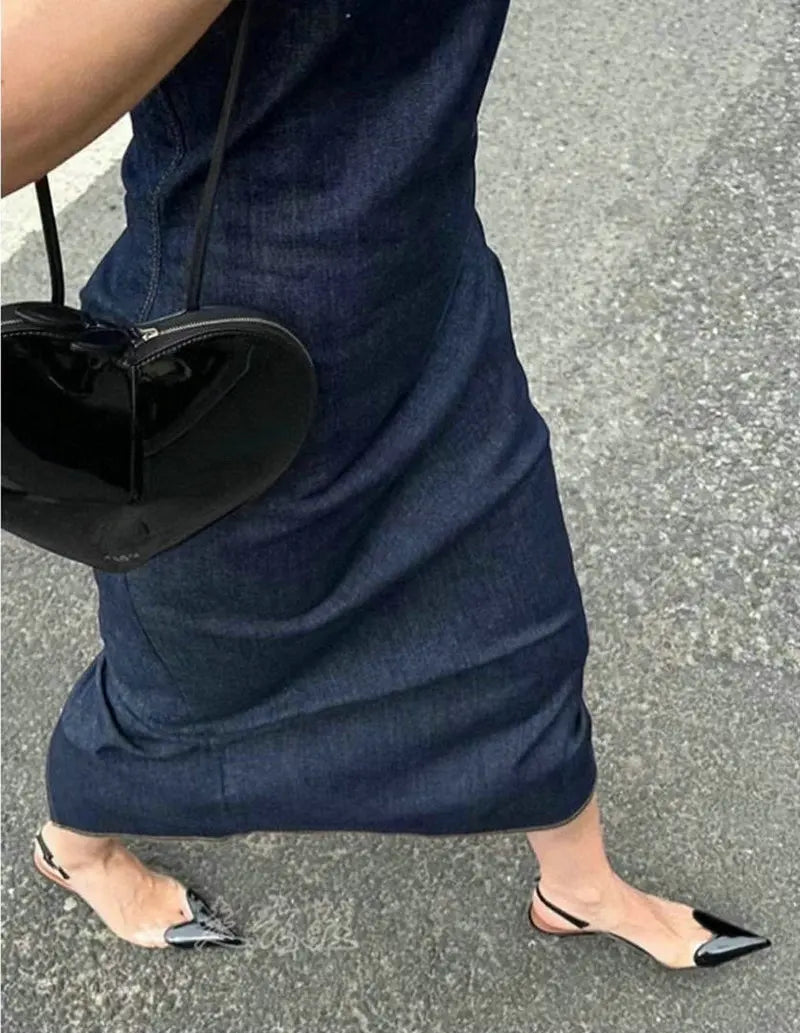 European Summer New Women'S Sandals Pointy Thin Heels High Heels Back Empty Head Transparent Film Fashion Women Pumps