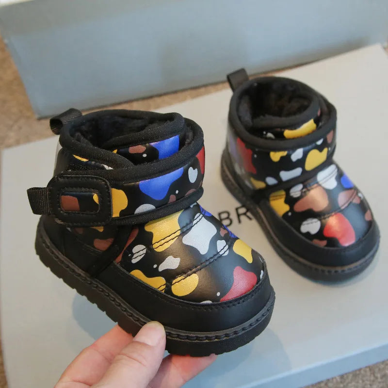 Camouflage Kid Snow Boot 2025Winter New with Velvet Kid Shoe Outdoor Anti Slip Women Ankle Boot Versatile Gril Boot Zapatos Niña