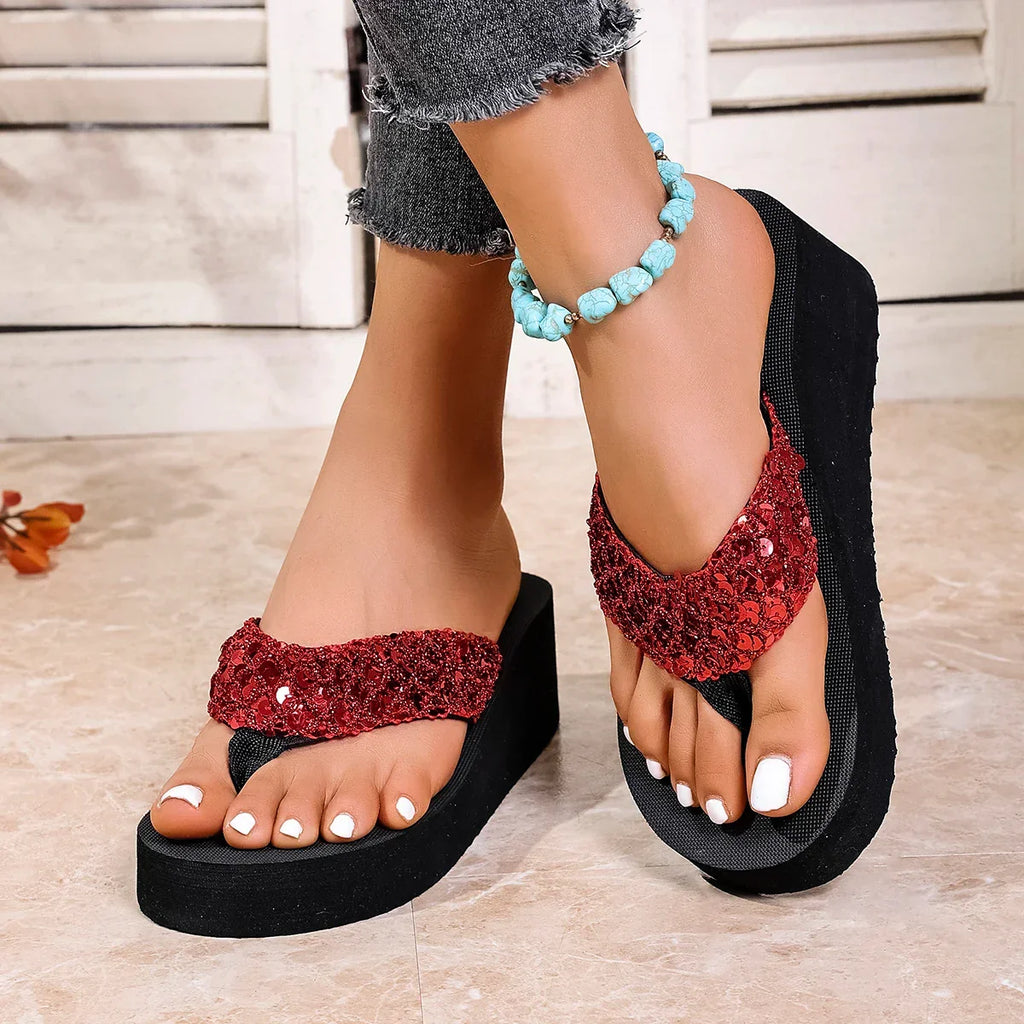 Fashionable New Round Toe Comfortable Beach Sandals Summer Outdoor Wear Flip-flops Lightweight Non-slip Flat Women's Slippers