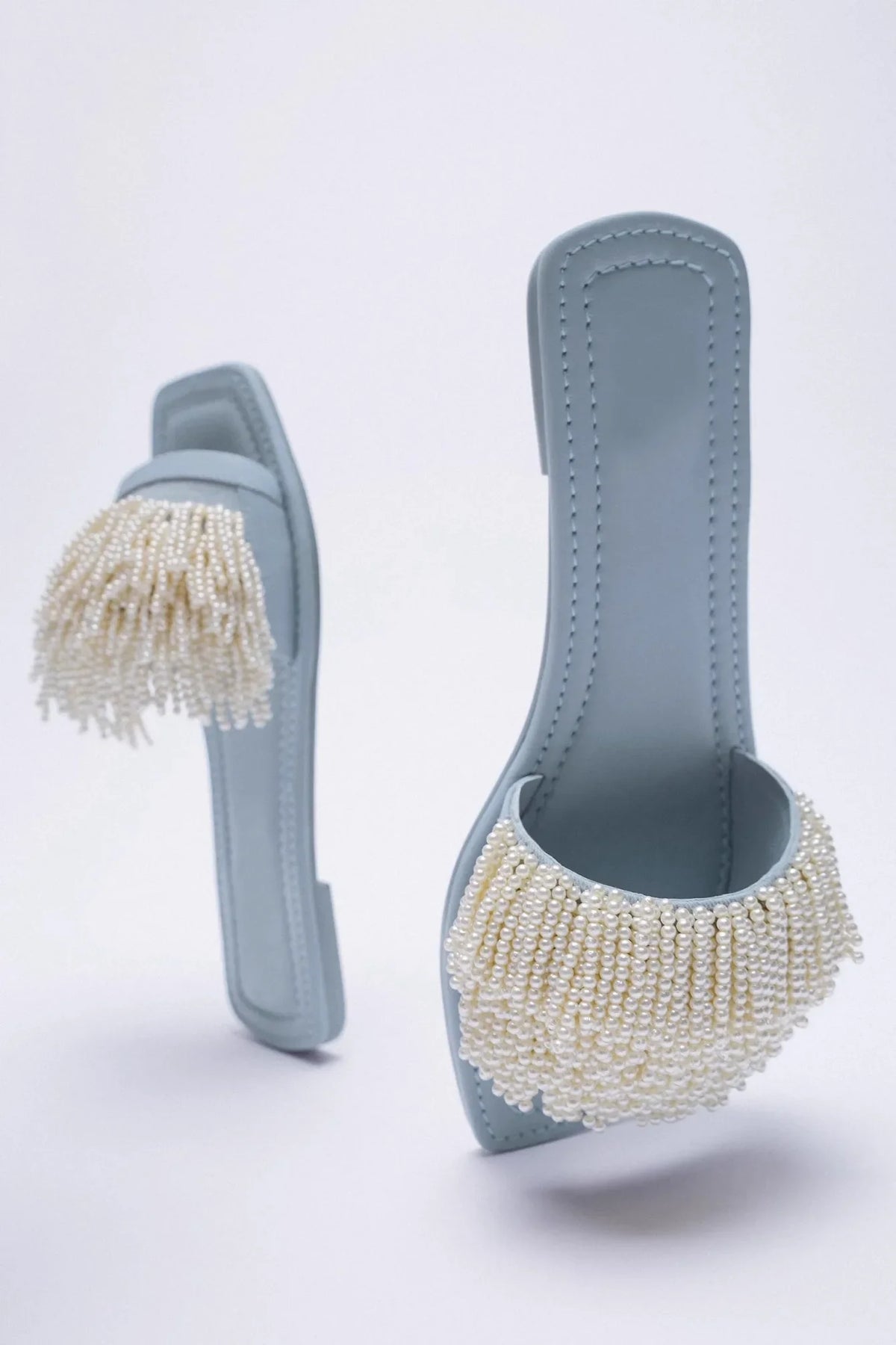 2025 Handmade Pearls Open Toe Flat Heels, Elegant Dress Woman Outdoor Fashion Casual Party Beach Slippers Slideshow
