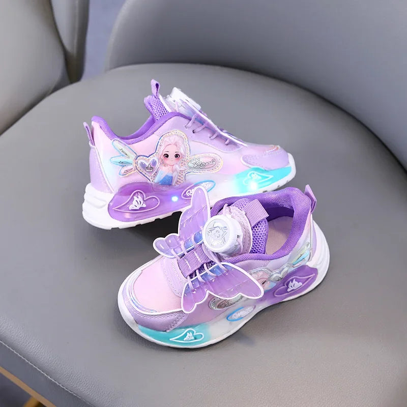 New Disney kids frozen princess cute Casual shoes non-slip soft bottom sports shoes for girl gift eu size 21-30