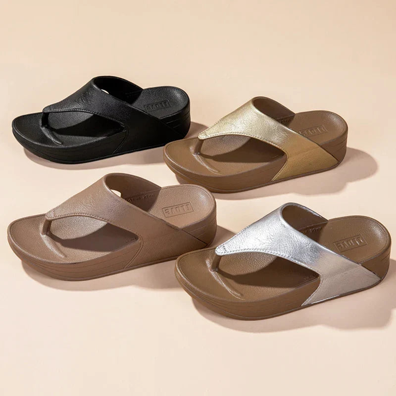 Ladies Large Size Summer Casual Sandals 2025 New Sle Thong Slippers Beachwear Anti-Slip Soft Bot Flip Flops