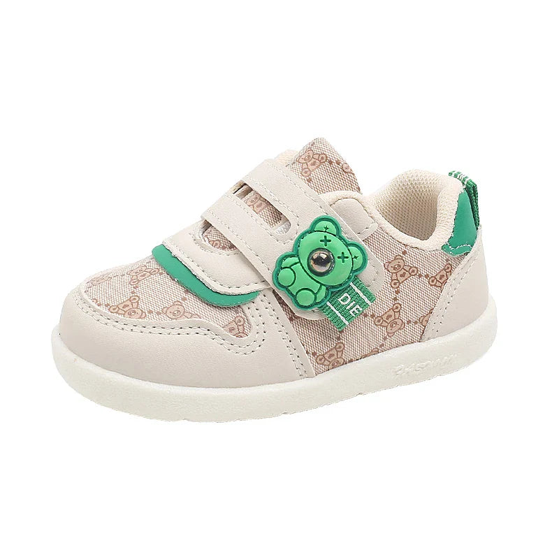 1 pairs Baby Shoes Spring New Baby Soft Sole Versatile  kid's Walking Shoes Little Bear Girls Sports Shoes Cartoon Casual Shoes