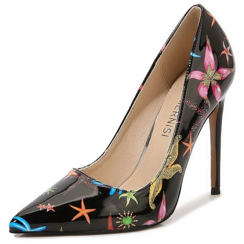 Women Starfish High Thin Heel Shoes Pointed Stiletto Pumps for Office Nightclub Party Pub Wedding Banquet Model Cross Dressing