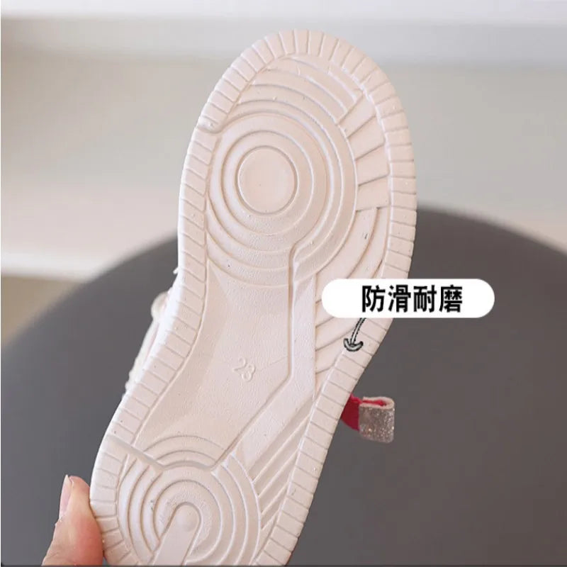 2025 Autumn Winter New Children's Sports Shoes Girls' Baby Shoes Casual Board Shoes Boys' High Top Basketball Shoes