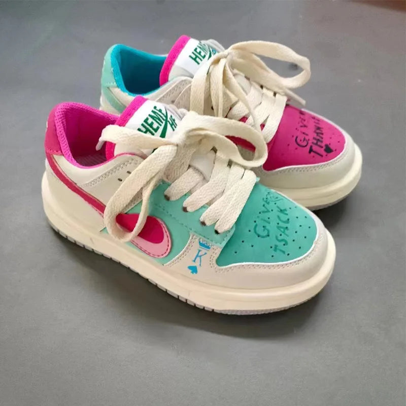 New Children Casual Shoes Four Seasons Kids Single Sneaker Mandarin Ducks Basketball Sports Shoes Boys Girls Sneaker Board Shoes