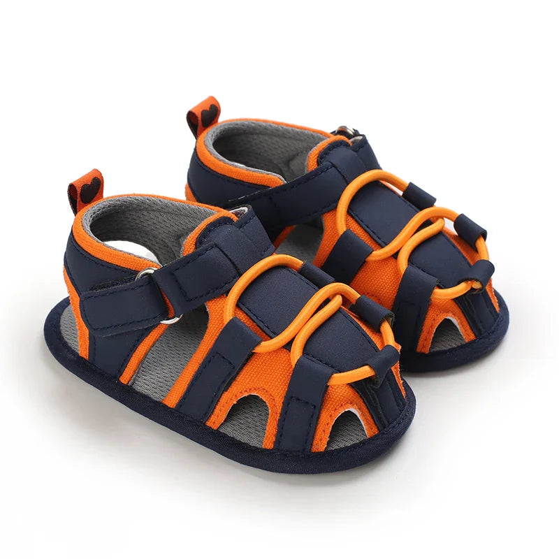 Casual Solid Color Breathable Sandals For Baby Boys Lightweight Comfortable Anti Slip Sandals For Indoor Outdoor Spring/Summer
