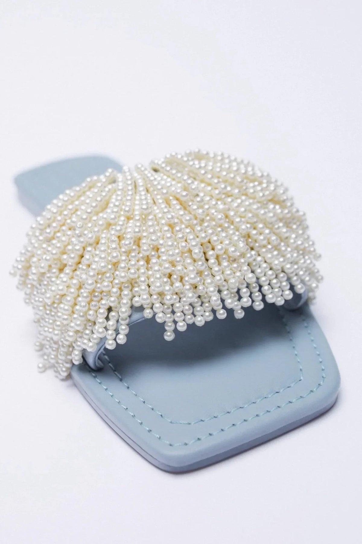 2025 Handmade Pearls Open Toe Flat Heels, Elegant Dress Woman Outdoor Fashion Casual Party Beach Slippers Slideshow