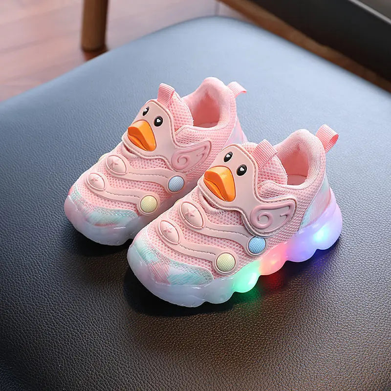Кроссовки Cartoon Girl Shoe 2025autumn New Kid Luminous Shoe Cute Baby Shoe Soft Sole Boy Running Shoes Versatile Gril Sneakers