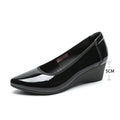 Sexy Pointed Toe Shoes Patent Leather Women Heels 2025 Women's Moccasins Elegant Woman Heeled Shoes Wedge Heel Slip-on Lolita 33