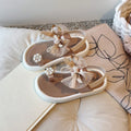 Girls' Elegant Sandals - Versatile & Stylish For Indoor/Outdoor, Beach-Ready Princess Shoes With Beaded Tassels, Breathable & Li