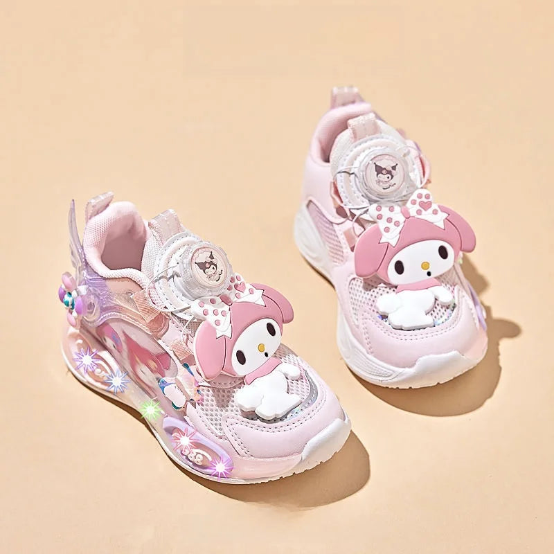 Kids'Casual Shoes Sneakers Mesh For Girls Cartoon My Melody Breathable Anti-slip Soft Bottom Pruple Pink Size 26-35