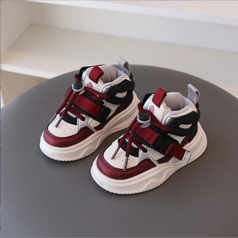 2025 Autumn Winter New Children's Sports Shoes Girls' Baby Shoes Casual Board Shoes Boys' High Top Basketball Shoes