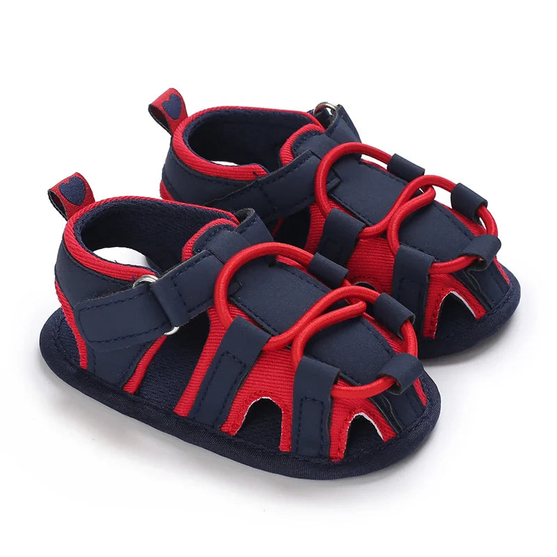 Casual Solid Color Breathable Sandals For Baby Boys Lightweight Comfortable Anti Slip Sandals For Indoor Outdoor Spring/Summer