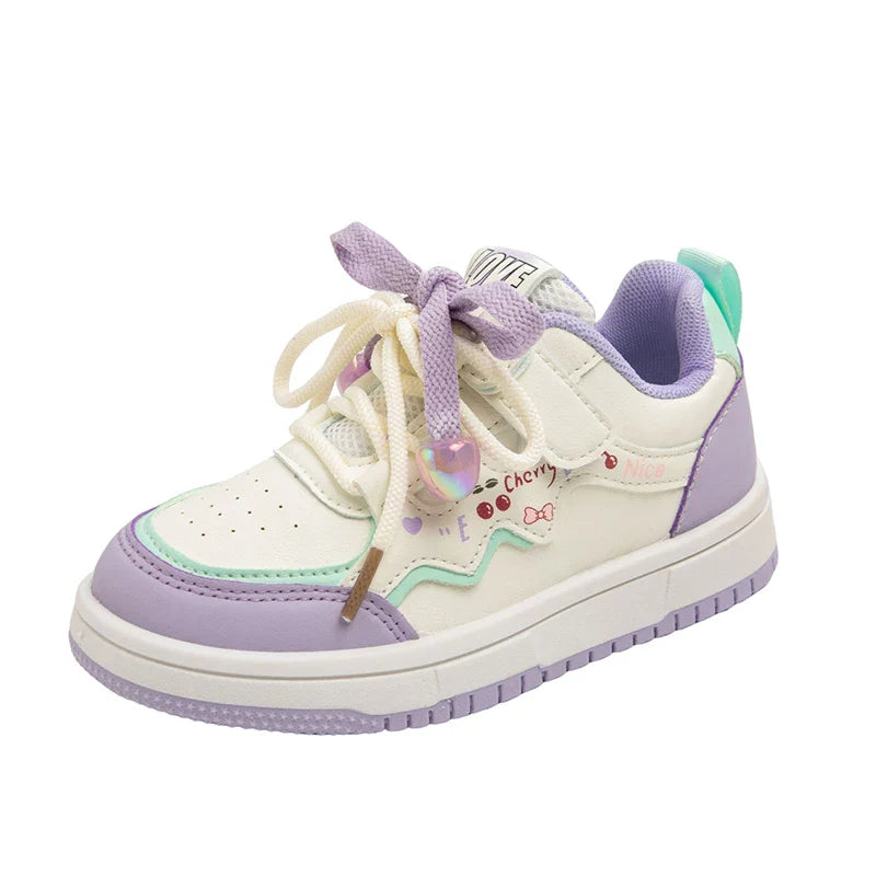 2025 Sweet Girls Skate Shoes Princess Style Kids Casual Shoes Soft Bottom Non-slip Autumn New Children Sports Shoes Comfortable