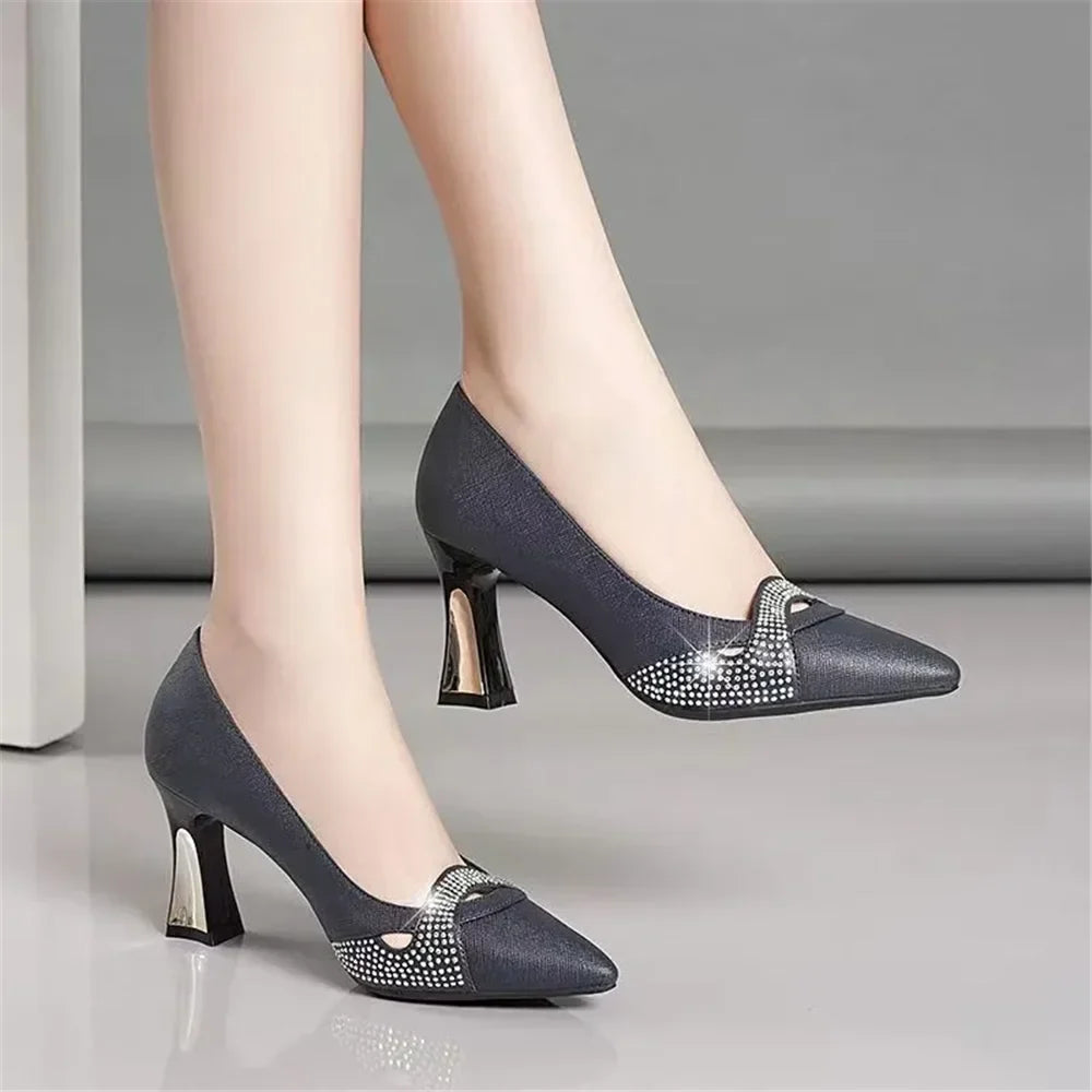 sapatos femininas women fashion green elegant high quality spring & autumn slip on square heel shoes lady sexy pumps ea528