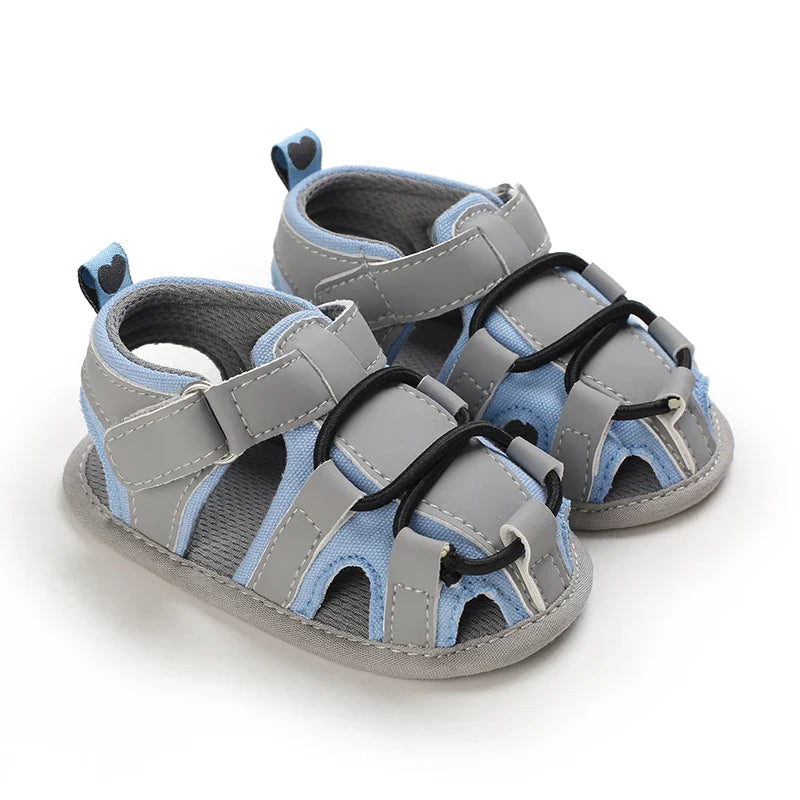 Casual Solid Color Breathable Sandals For Baby Boys Lightweight Comfortable Anti Slip Sandals For Indoor Outdoor Spring/Summer