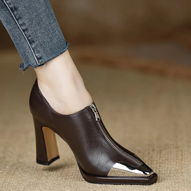 Women High Heel Loafers Pointed Toe Sexy Shoes Retro Fad Designer 2024 New Brand Luxury Sandals Hot Sale Zapatillas De Mujer