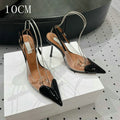European Summer New Women'S Sandals Pointy Thin Heels High Heels Back Empty Head Transparent Film Fashion Women Pumps