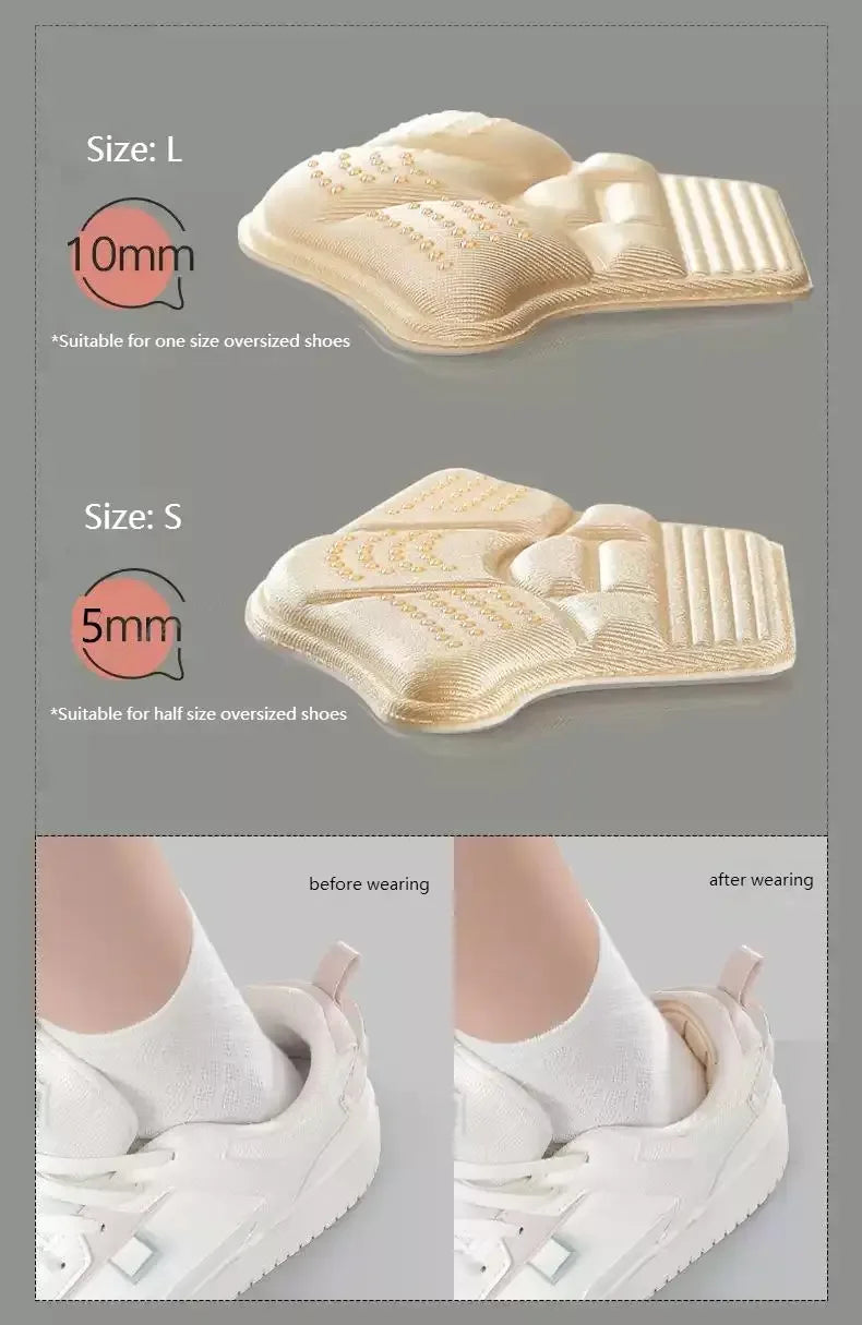 1Pair Heel Stickers Heel Protectors Sneakers Shrinking Size Insoles Anti-wear Feet Shoe Pads Adjust Size Heel Cushion Inserts
