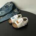 Kids Sandals Girls Beach Shoes Soft Leather Cork Sandals Light Open Toe Outdoor Children's Toddler Sandasl for Baby Shoes Summer