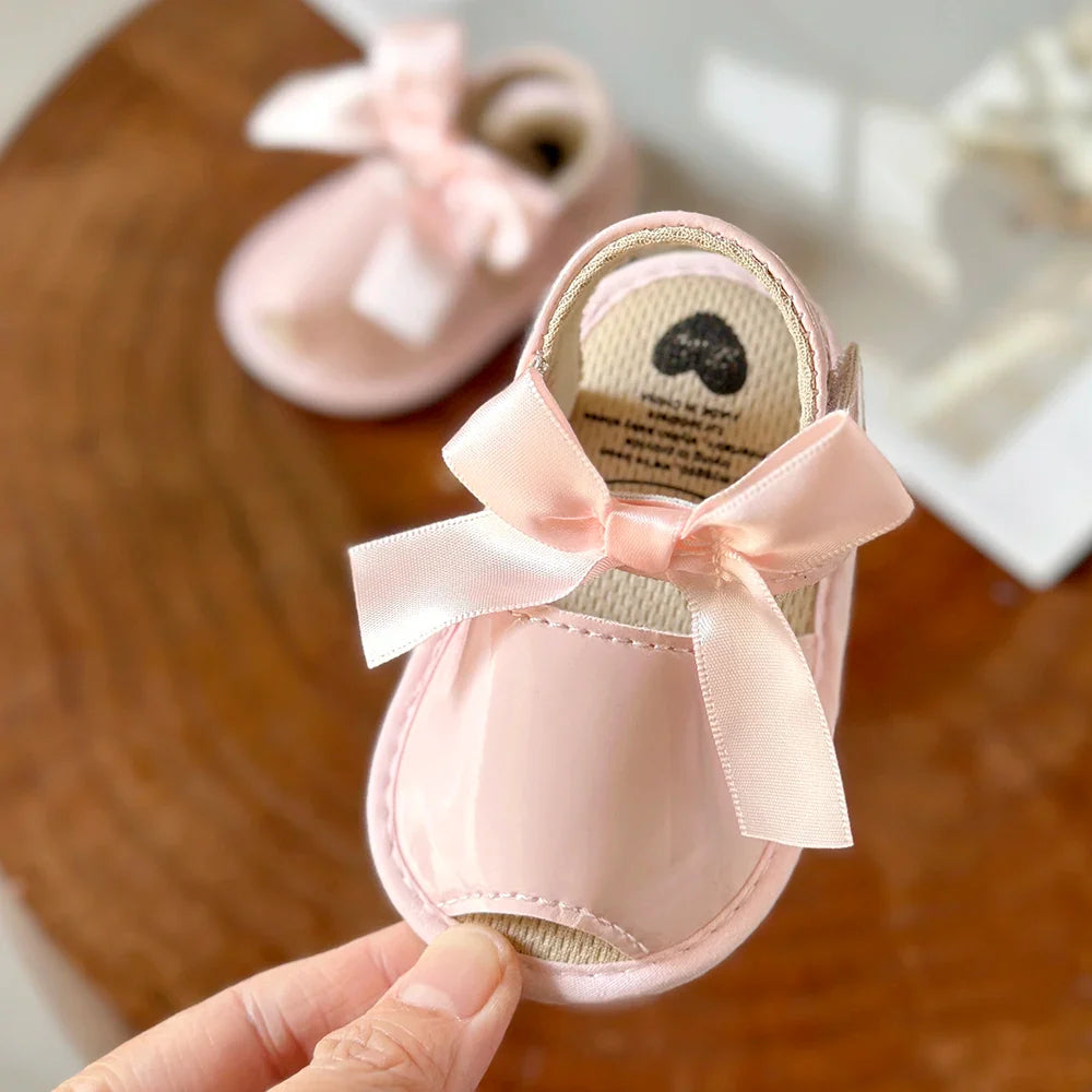 Baby Shoes Summer Baby Boy Girl Shoes Toddler Flats Sandals Soft Sole Anti-Slip Bowknot Crib First Walker Shoes