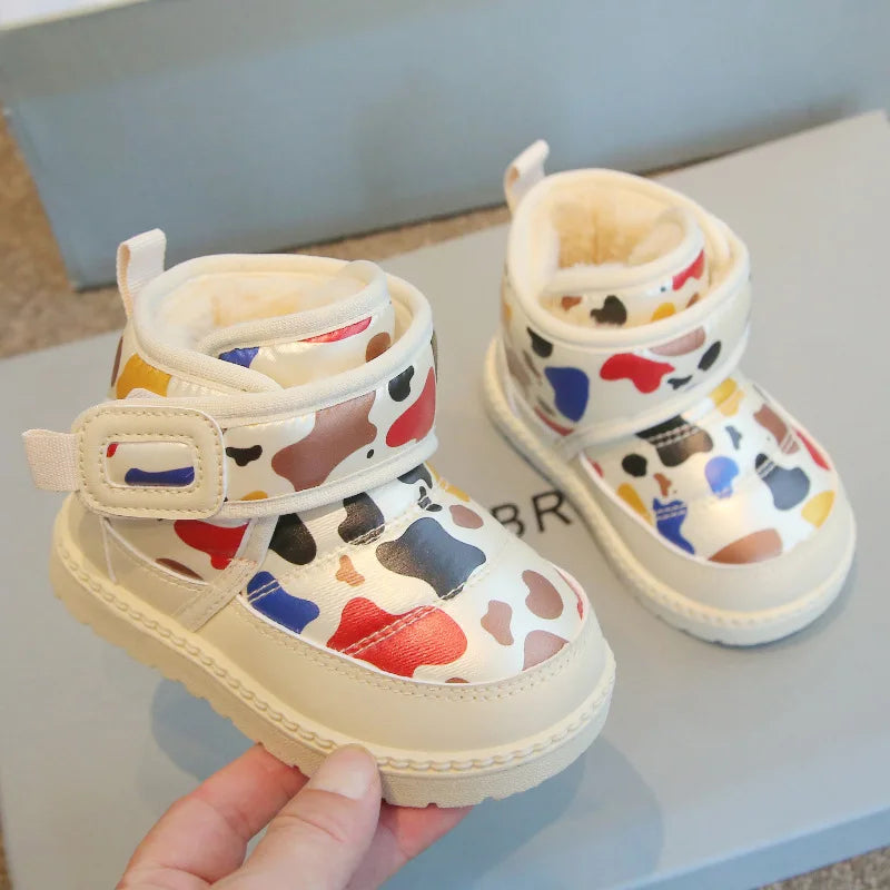Camouflage Kid Snow Boot 2025Winter New with Velvet Kid Shoe Outdoor Anti Slip Women Ankle Boot Versatile Gril Boot Zapatos Niña