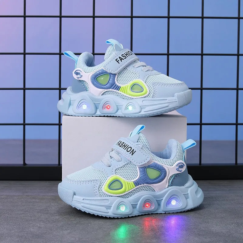 Gril Sneakers Spring New Light Up Kids Sneakers1-6y Boy Running Shoe Breathable Mesh Kid Shoes Designer Shoe Zapatillas De Mujer