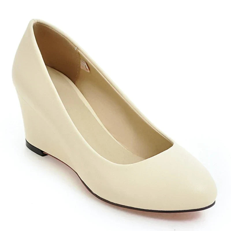 Classic Women's Wedge Heels Shoes Fashion Pink Black White Blue Wedges Party Wedding Office Shoes Ladies Dress Pumps Spring 2025