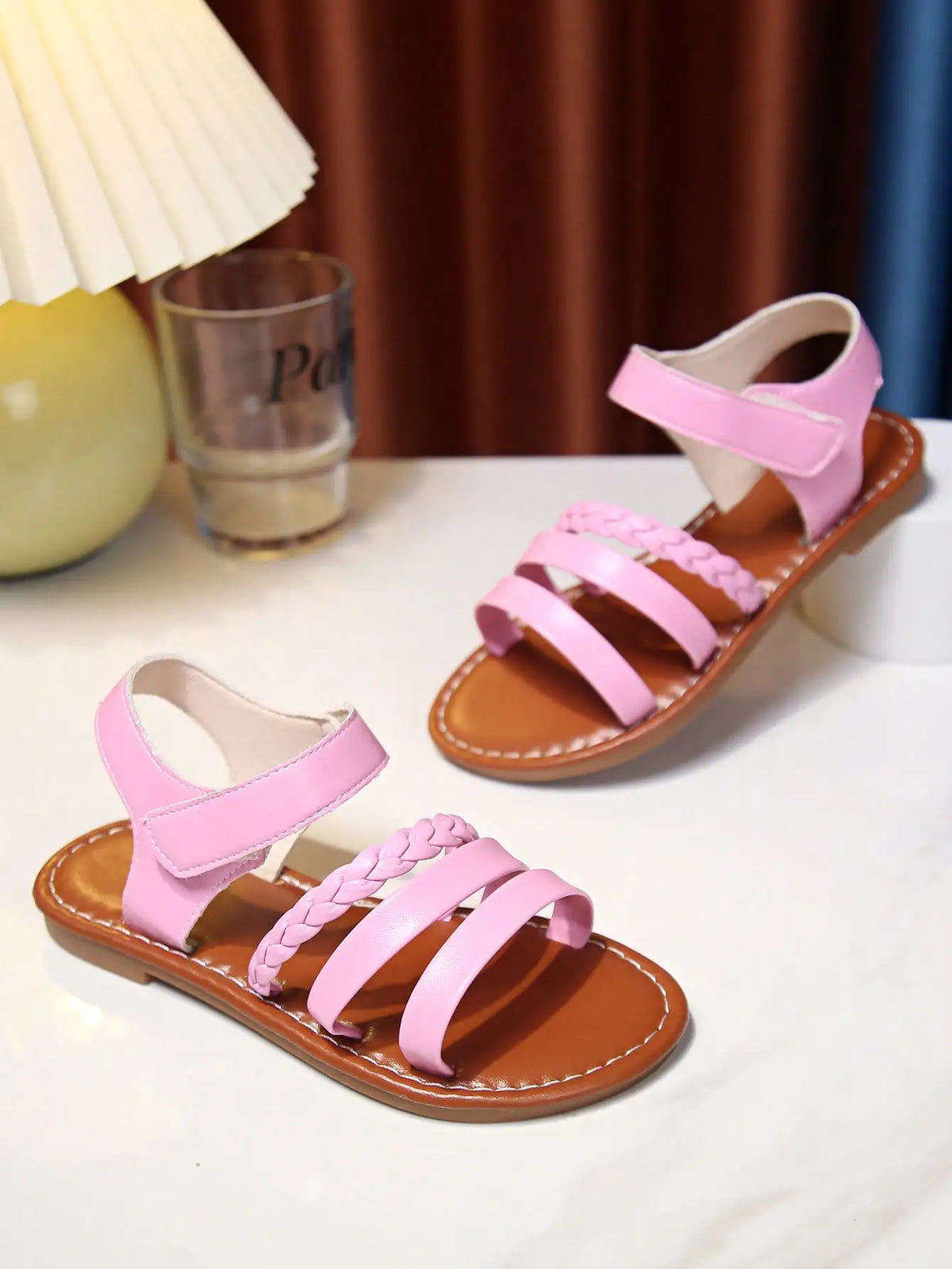 Sandals for Children 2025 Cute Boys Girls Shoes Soft Thick Soles Handwoven Children's Sandals Black Pink Gold White