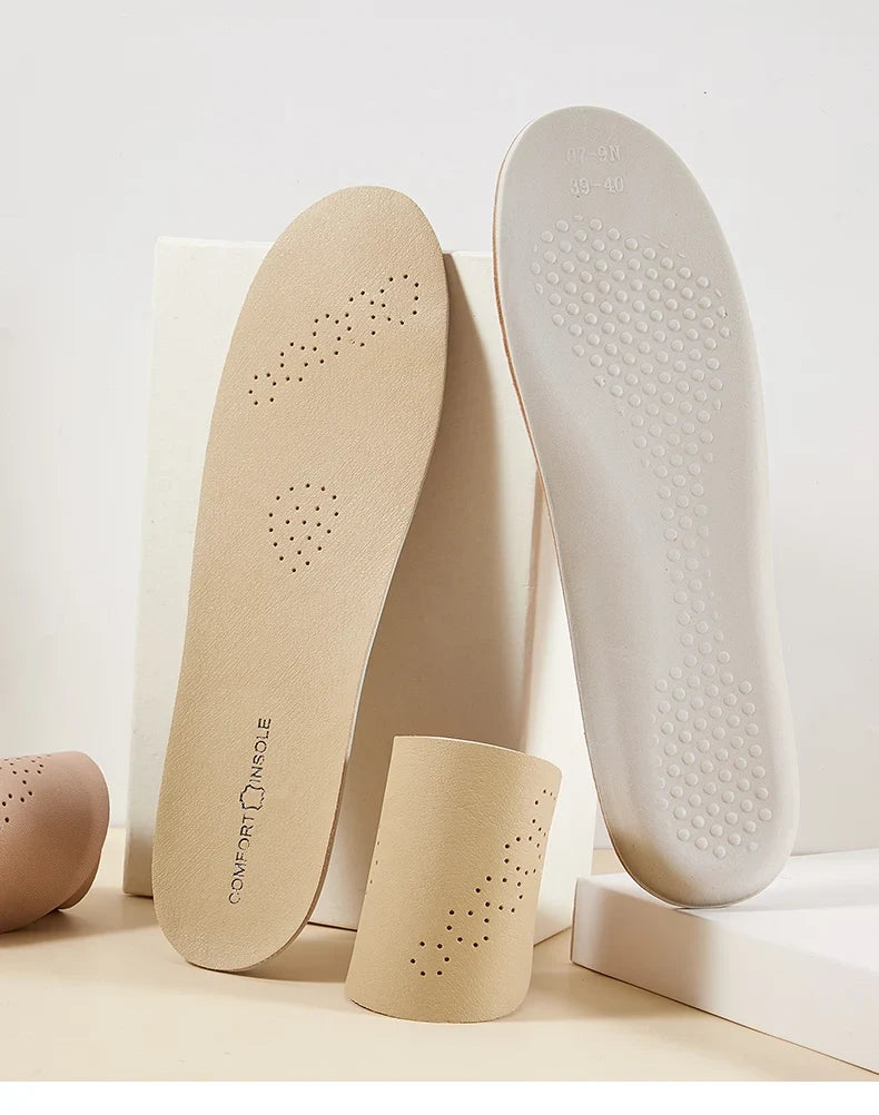 Leather Latex Sports Insole Cowhide Insoles for Shoes Arch Support Shoe Pads Shock Absorbing Plantar Fasciitis Template Inserts