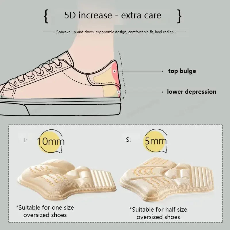 1Pair Heel Stickers Heel Protectors Sneakers Shrinking Size Insoles Anti-wear Feet Shoe Pads Adjust Size Heel Cushion Inserts